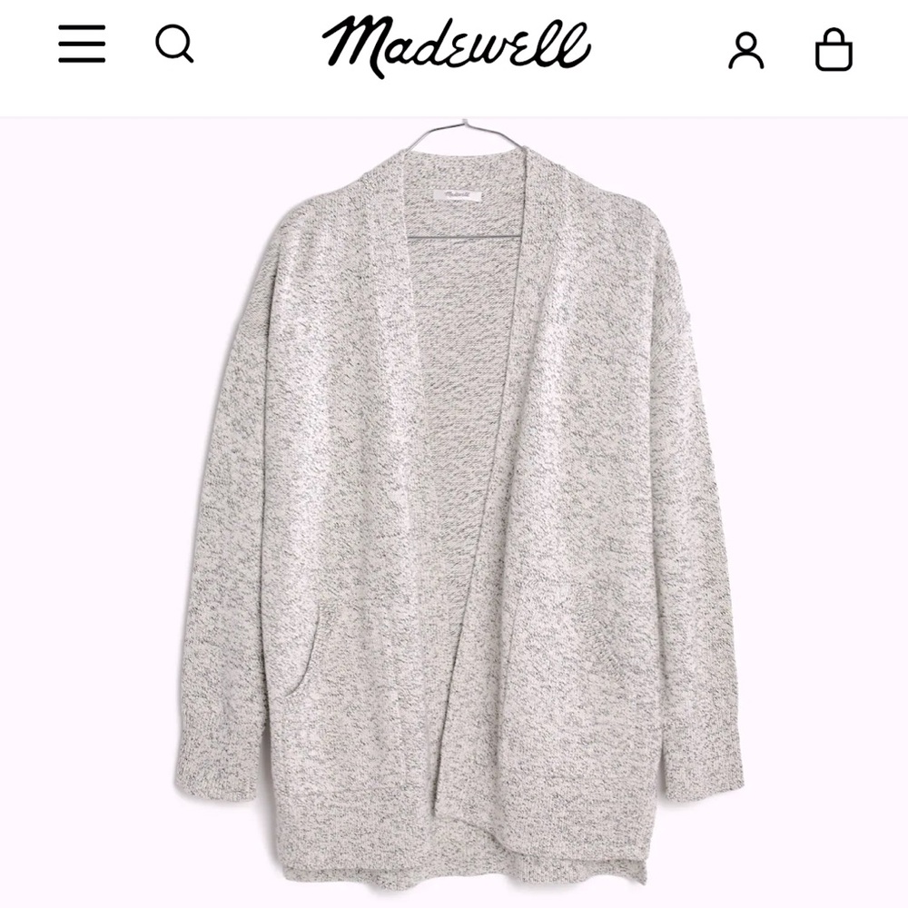 Madewell Gray Open-Front Cardigan